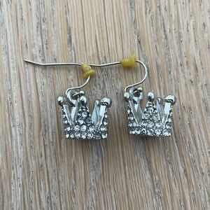 Faux Diamond Crown Earrings
